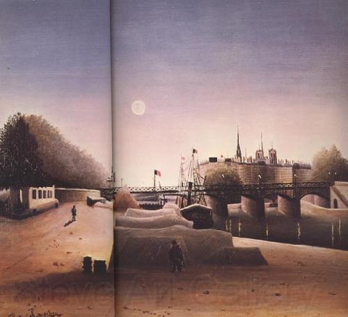 Henri Rousseau View of Ile Saint-Louis from the Port of Saint Nicolas(Evening) Spain oil painting art